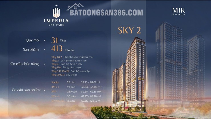 Căn hộ Imperia Sky Park Nam An Khánh, Hoài Đức Hà Nội – Booking